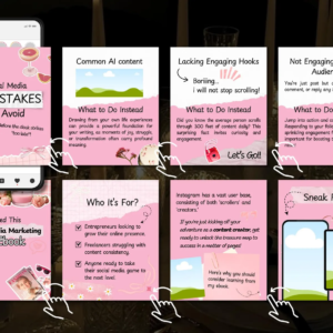 100 Aesthetic Pink Instagram Carousel Templates with PLR&MRR right